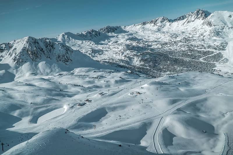 Overlooking the slopes of Pas de la Casa from far away