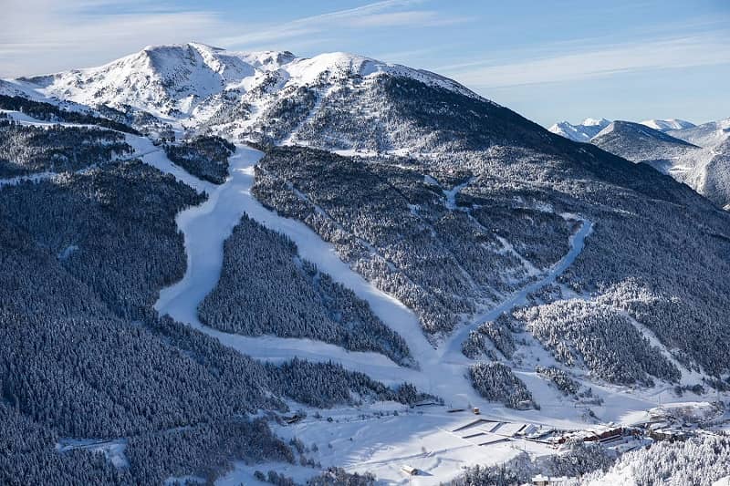 Soldeu´s ski slopes from an birds eye view.