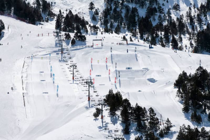 Ski Slopes and Ski Ramps of The Sunrise Park Xavi in the Grau Roig Sector Grandvalira Andorra