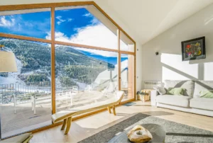 Ski chalet, El Tarter by Kokono - living room with big window