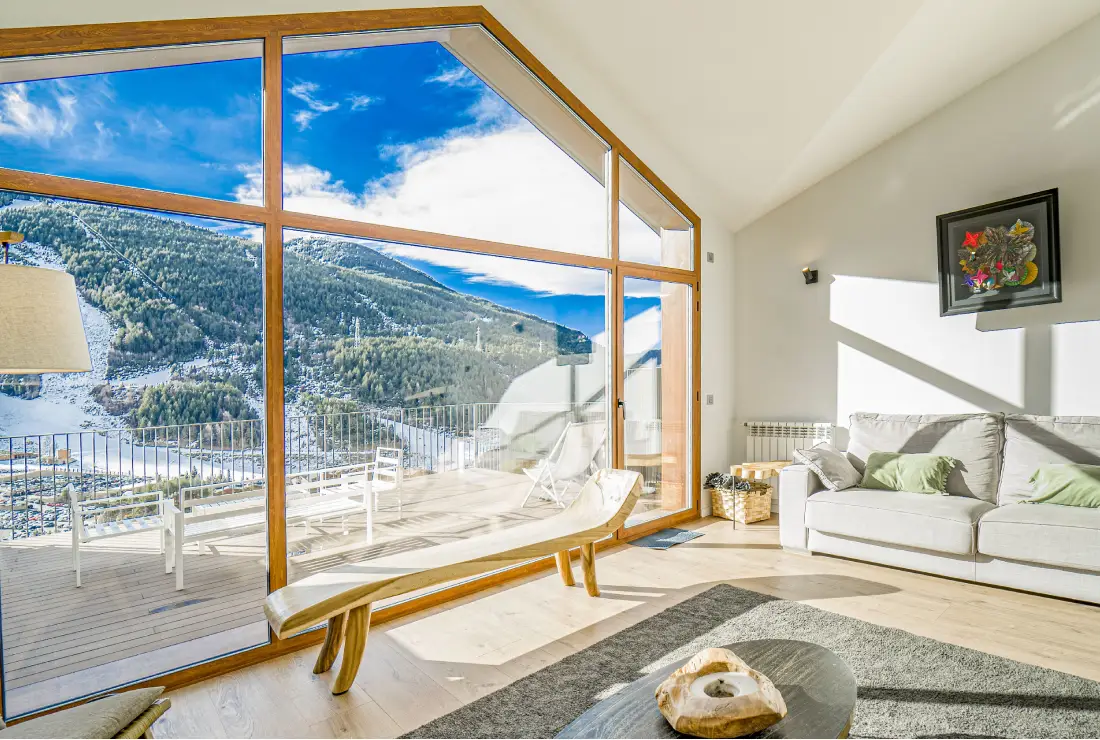 Ski chalet, El Tarter by Kokono - living room with big window
